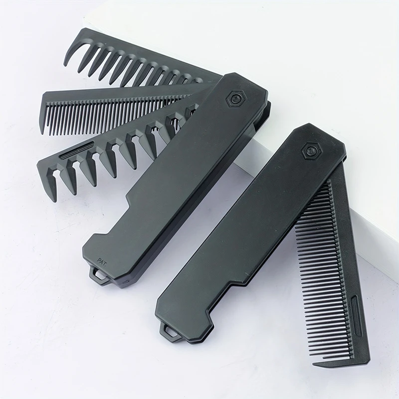 Mens Grooming Travel Kit - Peigne à barbe pliant 3 en
