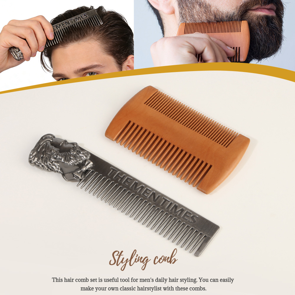 Men'S Grooming Hairstyles - Ensemble de peignes vintage pour barbe